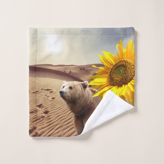 Zonnebloemen Beer Wasdoeken Bad Handdoek (Wasdoekje)