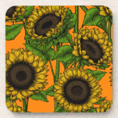 Zonnebloemen Bier Onderzetter (Voorkant)