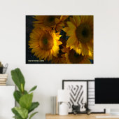 Zonnebloemen bij zonsondergang poster (Thuiskantoor)