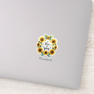 Zonnebloemen Bijen Bij Jou Schattig Trendy Inspire Sticker