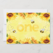 Zonnebloemen Bijen Harten Eerste Dag van de Dag va Kaart (Achterkant)