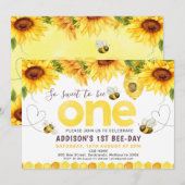 Zonnebloemen Bijen Harten Eerste Dag van de Dag va Kaart (Voorkant / Achterkant)