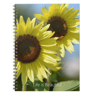 Zonnebloemen Bijen (mijn fotografie) Notitieboek