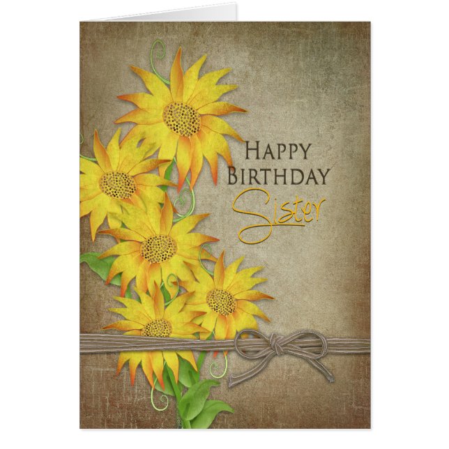 Zonnebloemen - Birthday - zuster (Voorkant)
