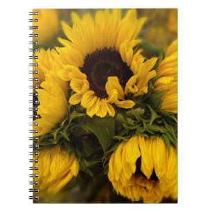 Zonnebloemen Blauw Notitieboek