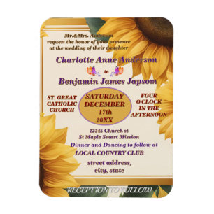 Zonnebloemen bloem bruiloft magneet