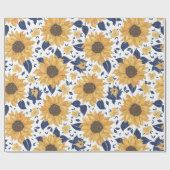 Zonnebloemen bloemen cadeaupapier (Vlak)