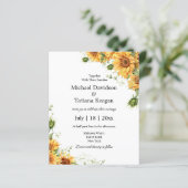 Zonnebloemen Bloemen QR Code Foto Bruiloft Uitnodi (Staand voorkant)