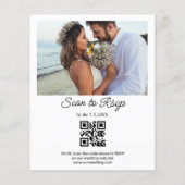 Zonnebloemen Bloemen QR Code Foto Bruiloft Uitnodi (Achterkant)