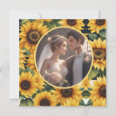 Zonnebloemen bloemenbruiloft kaart (Achterkant)