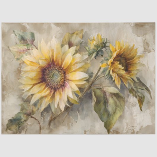  ZONNEBLOEMEN BLOEMENDECOUPAGE TISSUEPAPIER (Voorkant)