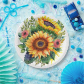 Zonnebloemen Boeket - Frans land Home Decor Papieren Bordje (Feest)