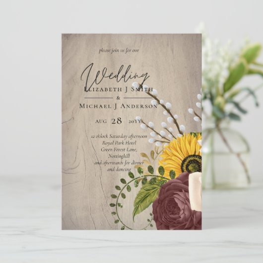 Zonnebloemen Bordeaux Marsala Goedkope Budget Brui (Staand voorkant)