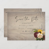 Zonnebloemen Bordeaux Marsala Goedkope Budget Brui Briefkaart (Voorkant / Achterkant)