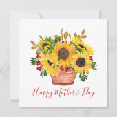 zonnebloemen Bouquet Moederdag Kaart (Voorkant)