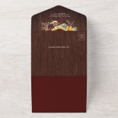 Zonnebloemen Bourgogne Bloemen QR Code Hout Bruilo All In One Uitnodiging (Buitenkant)