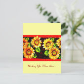 Zonnebloemen Briefkaart (Staand voorkant)