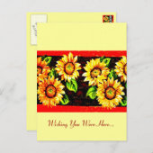 Zonnebloemen Briefkaart (Voorkant / Achterkant)