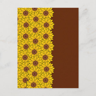 Zonnebloemen briefkaart, aanpassen briefkaart