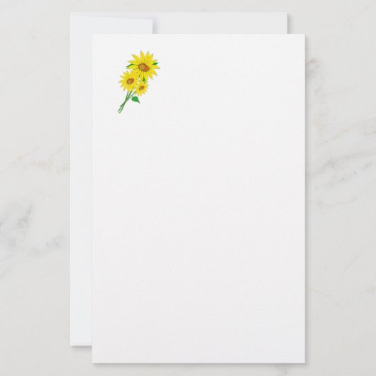 Zonnebloemen Briefpapier (Voorkant)