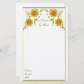 Zonnebloemen Briefpapier (Voorkant / Achterkant)