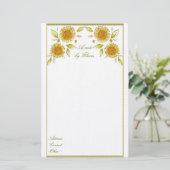 Zonnebloemen Briefpapier (Staand voorkant)