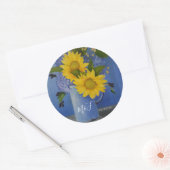 Zonnebloemen bruiloft ronde sticker (Envelop)