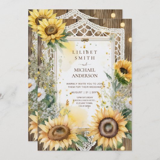 Zonnebloemen Bruiloft Verjaardag Baby Shower Pensi Kaart (Voorkant / Achterkant)