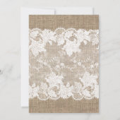 Zonnebloemen burlap en kant herfst verjaardagsfees kaart (Achterkant)