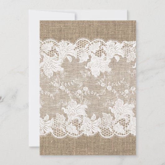 Zonnebloemen burlap en kant herfst verjaardagsfees kaart (Achterkant)