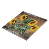 Zonnebloemen Butterflies Tegeltje (Zijkant)