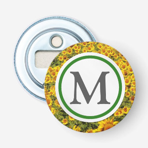 Zonnebloemen Button Flesopener