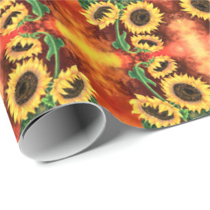 Zonnebloemen cadeaupapier