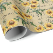  zonnebloemen cadeaupapier (Rol Hoek)