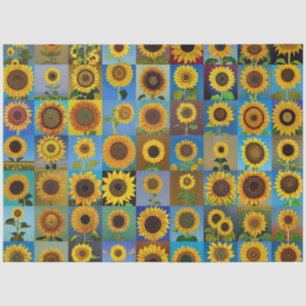 Zonnebloemen collage tissuepapier