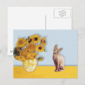 Zonnebloemen - Crème Sphyx kat Briefkaart (Voorkant / Achterkant)