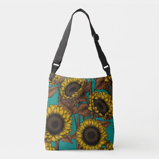 Zonnebloemen Crossbody Tas (Voorkant)