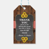 Zonnebloemen Dank je Label Favor Wood Weddenschap Cadeaulabel (Voorkant)