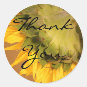Zonnebloemen, dank je ronde sticker