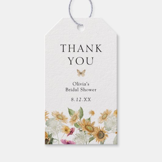 Zonnebloemen Dank je wel voor Markering Cadeaulabel (Voorkant)