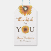 Zonnebloemen Dankbaar voor u Thanksgiving Cadeaulabel (Voorkant)
