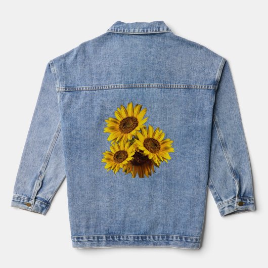 Zonnebloemen denim jacket (Achterkant)