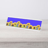 Zonnebloemen Desk Bord Oekraïense vlag kleuren Bureau Naambordje (Voorkant)