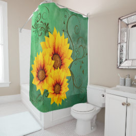 Zonnebloemen Douchegordijn