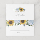 Zonnebloemen Dusty Blue Flowers Elegant Wedding (Buitenkant ongevouwen)