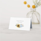 Zonnebloemen Dusty Blue Flowers Elegant Wedding (Achterkant)