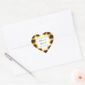 Zonnebloemen, een moderne huwelijksconservatieve d hart sticker (Envelop)