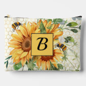 Zonnebloemen en bijen monogram etui (Voorkant)