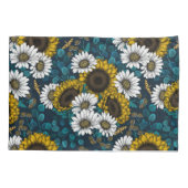 Zonnebloemen en dagbladen, zomertuin 2 kussensloop (Achterkant-Links)