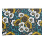 Zonnebloemen en dagbladen, zomertuin 2 kussensloop (Voorkant-Rechts)